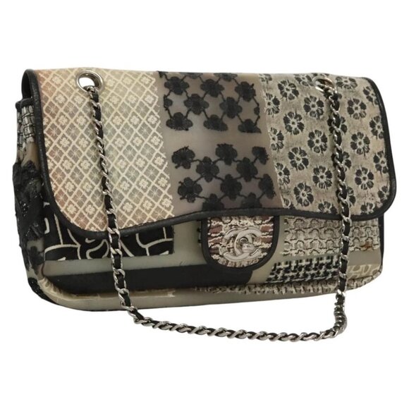 CHANEL Chain Shoulder Bag Silicon Black CC Auth - Picture 1 of 16
